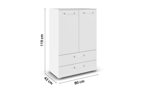 Kommode Cherie, weiß, 80 x 119 cm