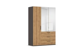 Drehtürenschrank Kosi Plus, Asteiche-Nachbildung/graphit, 151 x 223 cm
