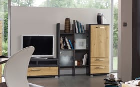 Anbauwand Kosi Plus, Asteiche-Nachbildung/graphit