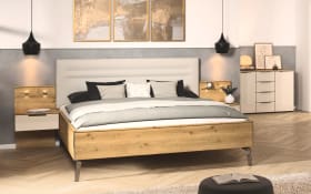 Bettanlage Ajana Scale Sleep, grau/Asteiche-Nachbildung, 180 x 200 cm