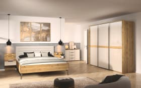 Bettanlage Ajana Scale Sleep, grau/Asteiche-Nachbildung, 180 x 200 cm