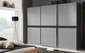 Schwebetürenschrank Ajana, grau/schwarz, 271 x 223 cm