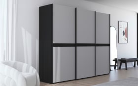 Schwebetürenschrank Ajana, grau/schwarz, 271 x 223 cm