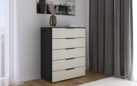 Kommode Ajana, schwarz/Champagnerglas