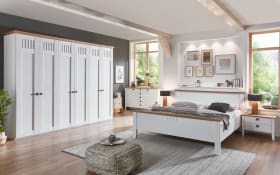 Schlafzimmer Basella, weiß, 180 x 200 cm, Sprossen oben, Schrank 300 x 230 cm