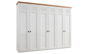 Schlafzimmer Basella, weiß, 160 x 200 cm, Sprossen oben, Schrank 300  x 230 cm