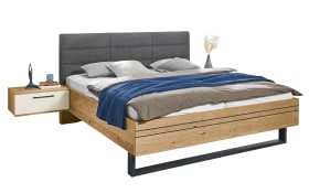 Schlafzimmer Maruna, Eiche Barriqie Furnier, Absetzung in anthrazit, 180 x 200 cm, Schrank 300 x 229 cm