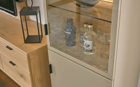 Wohnwand Kira System, Asteiche/grau, inkl. Softclose Funktion