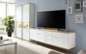 Wohnwand Alicante, Eiche sand/weiß