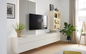 Wohnwand Diamo, weiß/seidengrau, inkl. Push to Open Funktion 