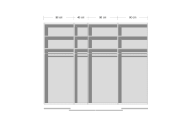 Schwebetürenschrank Lagos, weiß, 230 x 316 cm