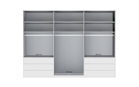 Funktionsdrehtürenschrank Loft, weiß/Bianco Eiche, 300 x 216 cm 