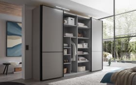 Schwebetürenschrank Boston, grau/schwarz, 330 x 236 cm, inkl. Synchronöffnung