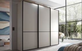 Schwebetürenschrank Boston, champagner/schwarz, 250 x 217 cm, inkl. Synchronöffnung