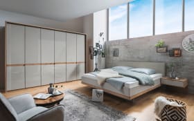 Schlafzimmer Barcelona, champagner/Bianco Eiche, 180 x 200 cm, Schrank 300 x 216 cm
