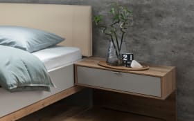 Schlafzimmer Barcelona, champagner/Bianco Eiche, 160 x 200 cm, Schrank 300 x 216 cm