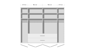 Schlafzimmer Lido, Erle, 180 x 200 cm, Schrank 300 x 216 cm