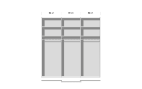 Schlafzimmer Ancona, Bianco Eiche, 180 x 200 cm, Schrank 250 x 217 cm