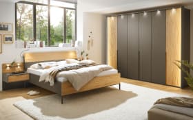 Schlafzimmer Bardolino, Havanna Nachbildung, 180 x 200 cm, Schrank 300 x 216 cm