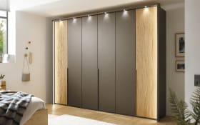 Schlafzimmer Bardolino, Havanna Nachbildung, 180 x 200 cm, Schrank 300 x 216 cm