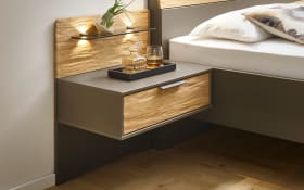 Schlafzimmer Bardolino, Havanna Nachbildung, 180 x 200 cm, Schrank 300 x 216 cm
