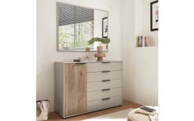 Kombikommode Dublin, grau/Eiche-Nachbildung