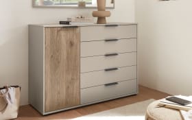 Kombikommode Dublin, grau/Eiche-Nachbildung