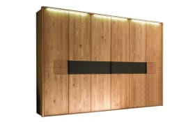 Schlafzimmer WSM 1600, Wildeiche massiv/cubanit, 180 x 200 cm, Schrank 302 x 223 cm