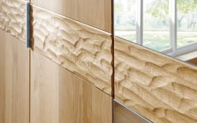 Schwebetürenschrank Paolo, teilmassive Eiche/Treibholz-Nachbildung, 300 x 217 cm