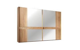 Schwebetürenschrank Paolo, teilmassive Eiche/Treibholz-Nachbildung, 300 x 217 cm