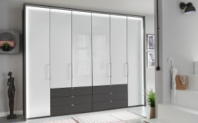 Falttürenschrank Clivo 2000, weiß/graphit