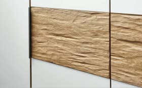 Schlafzimmer Toben, Bianco-Eiche teilmassiv/weiß, 180 x 200 cm, Schrank 300 x 216 cm