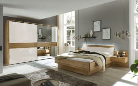 Schlafzimmer Wega Plus, Bianco-Eiche teilmassiv, 180 x 200 cm, Schrank 300 x 217 cm 