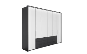 Falttürenschrank Clivo 2000, weiß/graphit
