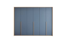 Schlafzimmer Malin, Blau/Balkeneiche, inkl. Nachtkonsolen