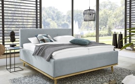 Polsterbett Delphi, eisblau, 180 x 200 cm, inkl. Bettkästen