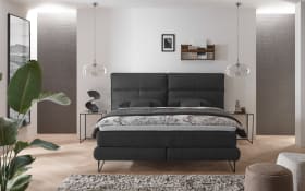 Boxspringbett Deluxe Edition, schwarz, 180 x 200 cm,  Härtegrad 3/4
