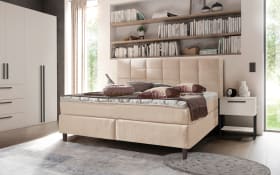 Boxspringbett Somo, cream, 180 x 200 cm, Härtegrad 2 und 3
