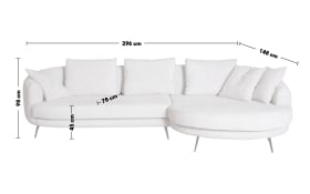 Wohnlandschaft Corso, beige, inkl. Kissen, Ottomane rechts