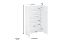 Schuhschrank Spazio, weiß, 74 x 115 cm