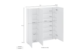 Schuhschrank Spazio, weiß, 110 x 115 cm