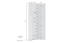 Schuhschrank Spazio, weiß, 74 x 200 cm