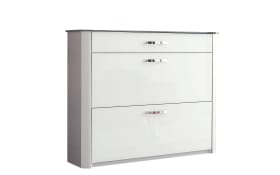 Schuhschrank Melodie, weiß/alufarbig, inkl. Softclose Funktion
