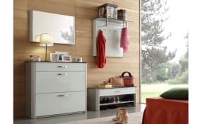 Schuhschrank Melodie, weiß/alufarbig, inkl. Softclose Funktion