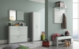 Schuhschrank Melodie, weiß/alufarbig, inkl. Softclose Funktion
