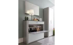 Schuhschrank Melodie, weiß/alufarbig, inkl. Softclose Funktion