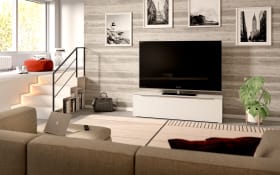 Phonoschrank Pamera 121, weiß/alufarbig