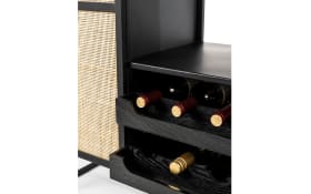Weinkabinett Guuji Low, schwarz, Rattan, 40 cm 
