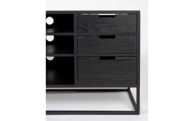 Sideboard Guuji, schwarz, Rattan, 156 cm 
