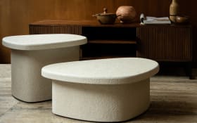 Beistelltisch Veda high, recycelter Marmor